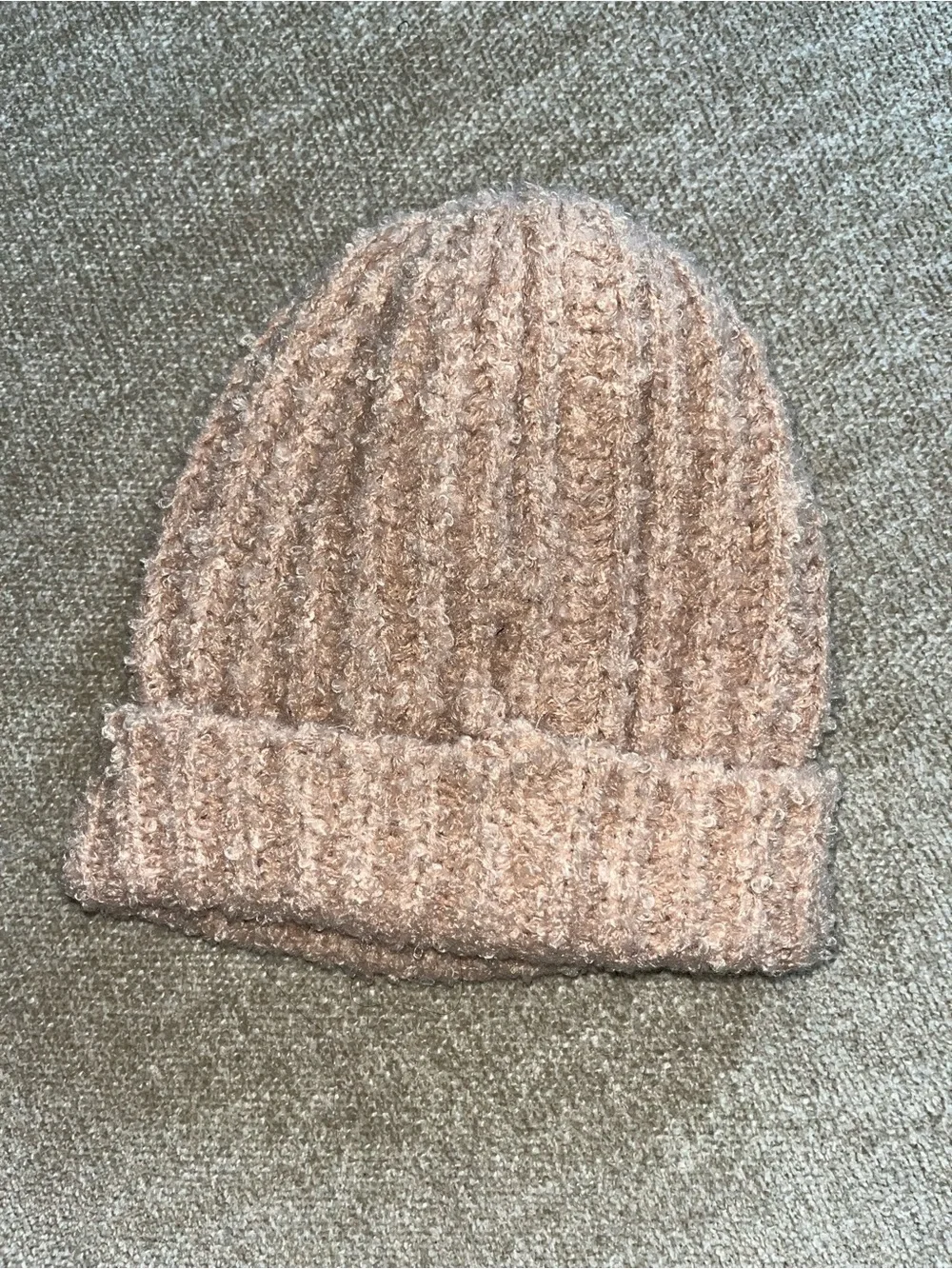 Steve Madden Dusty Blush Ribbed Knit Beanie